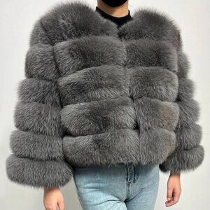 Faux fox fur jacket